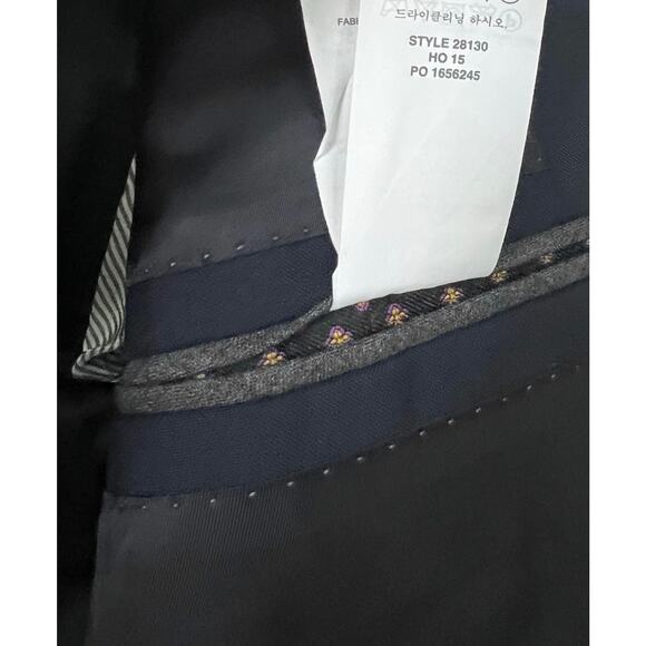 J. Crew Men's 40L Ludlow Slim-fit Suit Jacket in Italian Wool Navy Blue Blazer - Picture 9 of 9